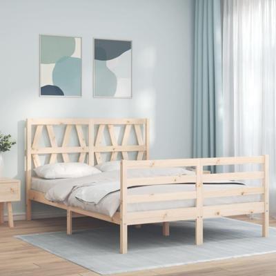 Bedframe met hoofdbord massief hout