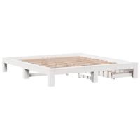 Bedframe zonder matras massief grenenhout wit 180x200 cm - thumbnail