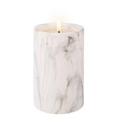 Ledkaars Marble wit 16,5cm hoog