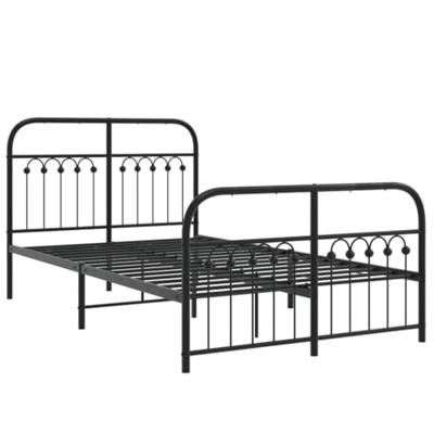 Bedframe met hoofd- en voeteneinde metaal zwart 120x190 cm Bedframe met hoofd- en voeteneinde metaal zwart 120x190 cm