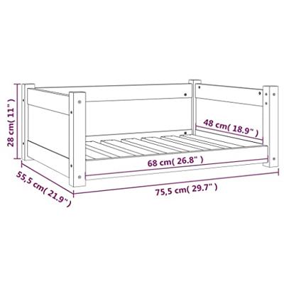 VidaXL Hondenmand 75,5x55,5x28 cm massief grenenhout VidaXL Hondenmand 75,5x55,5x28 cm massief grenenhout
