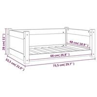 Hondenmand 75,5x55,5x28 cm massief grenenhout - thumbnail