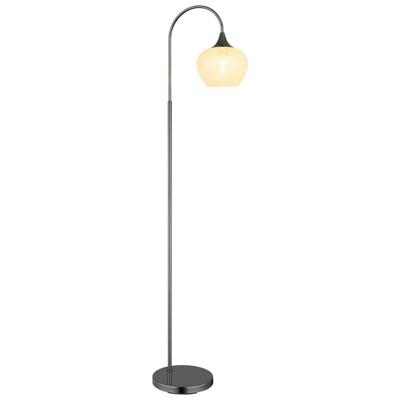 Globo Antraciet vloerlampMaxy met wit glas enkel - 15548SK