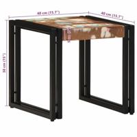 Salontafel Multikleur 40 x 40 x 38 cm Massief Gerecycled Hout - thumbnail