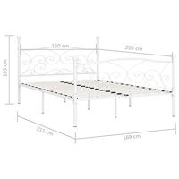 Bedframe met lattenbodem metaal wit 160x200 cm - thumbnail