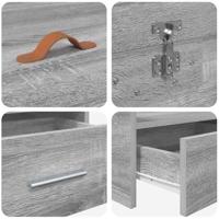 Opbergbedframe met hoofdeinde Grijs Sonoma 80 x 200 cm Bewerkt hout - thumbnail