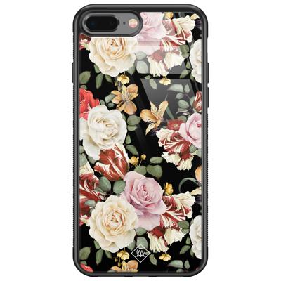 iPhone 8 Plus/7 Plus glazen hardcase - Flowerpower iPhone 8 Plus/7 Plus glazen hardcase - Flowerpower