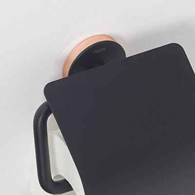 Tiger Urban toiletrolhouder met klep zwart - thumbnail