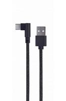 Gembird Haakse USB Type-C laad- & datakabel, 0.2 m, zwart - thumbnail