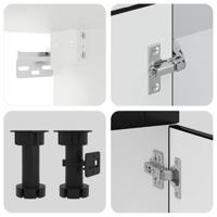 4-delige Keukenkastenset Porto bewerkt hout zwart - thumbnail