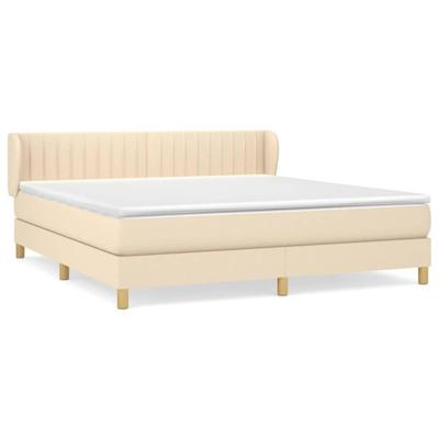 Boxspring met matras stof crèmekleurig 180x200 cm