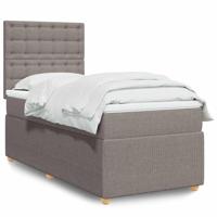 Boxspring met matras stof taupe 100x200 cm - thumbnail