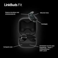 Sony LinkBuds Fit In Ear oordopjes Bluetooth Zwart Noise Cancelling Oplaadbox, Waterafstotend - thumbnail