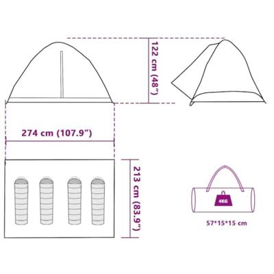 VidaXL Koepeltent 4-persoons waterdicht blauw