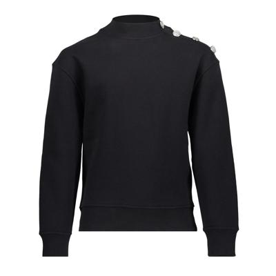 Geisha winter sweater meisjes - zwart - knopen op schouder