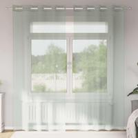 VidaXL Gordijnen voile met doorvoertules 2 st 140x225 cm lichtgrijs - thumbnail