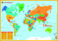 Wereldkaart - Educatieve Onderlegger - thumbnail