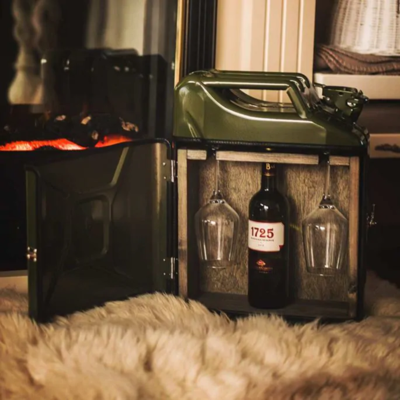 Jerrycan Wijn Bar - Groen - Incl. 2 Wijnglazen
