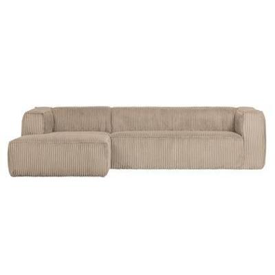 WOOOD Loungebank 'Bean' Links, Rib, kleur Travertin