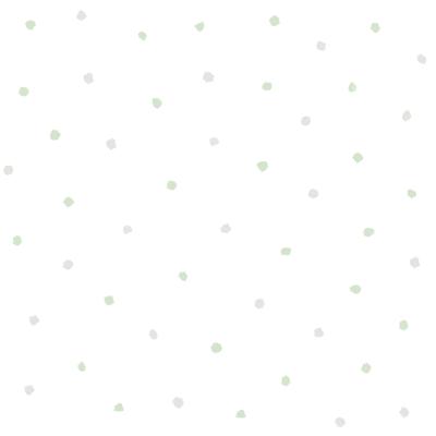 Dutch Wallcoverings Joy - Stippen - Wit/Groen/Grijs