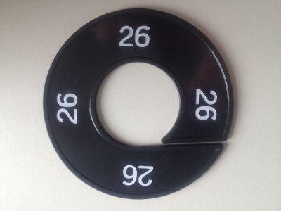 Maatring 9cm zwart/wit 26