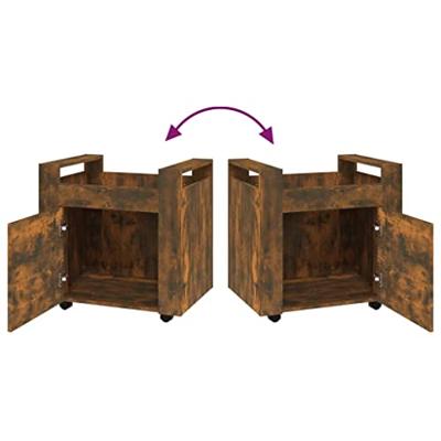 Bureaukastje 60x45x60 cm bewerkt hout gerookt eikenkleurig