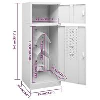 VidaXL Zadelkast 53x53x140 cm staal lichtgrijs - thumbnail