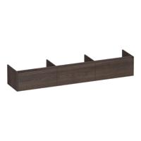 Brauer Embrace - Onderkast - 220 cm - met 3 Softclose Lades Greeploos en 0 cm - Sifon Uitsparingen - Lamellen Eiken Zwart - thumbnail
