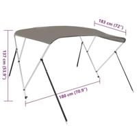 VidaXL Biminitop 3 bogen 183x180x137 cm grijs - thumbnail