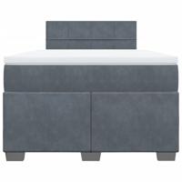 Boxspring met matras fluweel donkergrijs 120x200 cm - thumbnail