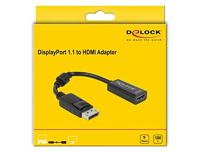 DeLOCK displayport > hdmi adapter (zwart, 0,125 meter, passief) - thumbnail