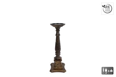 Kandelaar "Kathedraal" zwart hout H44cm