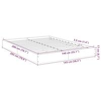 Bedframe zonder matras hout gerookt eikenkleurig 140x200 cm - thumbnail