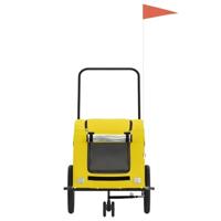 Hondenfietstrailer oxford stof en ijzer geel - thumbnail