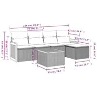 6-delige Loungeset met kussens poly rattan beige - thumbnail
