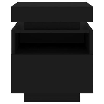 Nachtkastjes met LED-verlichting 2 st 40x39x48,5 cm zwart