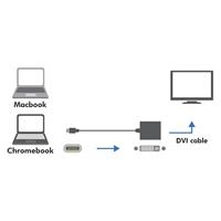 LogiLink UA0245A USB / DVI Adapter [1x USB 3.2 Gen 2 stekker C (USB 3.1) - 1x DVI-bus 24+5-polig] Wit 14.00 cm - thumbnail