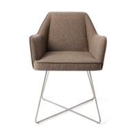 Jesper Home Eetkamerstoel 'Tome' Cross Steel, kleur Idaho Potato - thumbnail