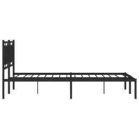 Bedframe met hoofdbord metaal zwart 150x200 cm - thumbnail