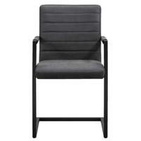 Eetkamerstoel Lizzy - met armleuningen - antraciet - Leen Bakker - thumbnail