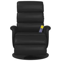 Massagestoel verstelbaar met voetensteun kunstleer zwart - thumbnail