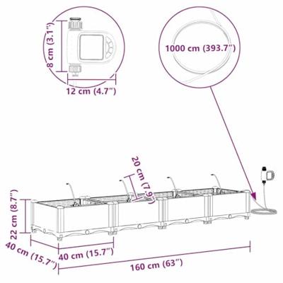 Tuin Bloempot 4 pcs Wit Staal