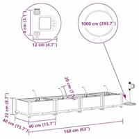 Tuin Bloempot 4 pcs Bruin Staal - thumbnail