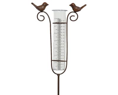 Regenmeter polyresin H115cm met vogels