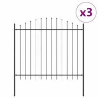 VidaXL Tuinhek 3 pcs grijs 170 x 190 cm gepoedercoat staal - thumbnail