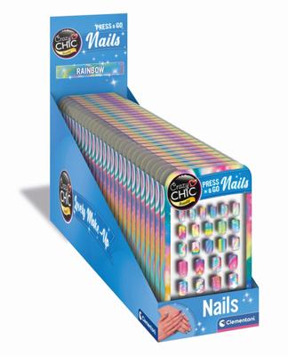 Clementoni crazy chic press & go nagels - regenboog - thumbnail