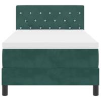 Boxspringbed met matras fluweel donkergroen 100x200 cm - thumbnail