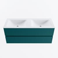 MONDIAZ VICA 120cm badmeubel onderkast Smag 2 lades. Wastafel CLOUD dubbel zonder kraangat, kleur Talc. - thumbnail