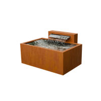 Cascadi cortenstaal Watervalelement (naast vijver) L80 x B17 x H70 cm Geroba - Geroba - thumbnail