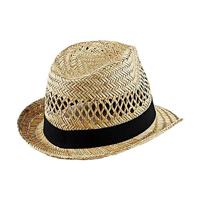 Beechfield CB730 Straw Summer Trilby - Natural - S/M - thumbnail